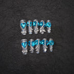 Press-On Nail Set Gemstone Embellished Adhesive Included
