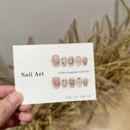 Press-On Nail Set Gemstone-Embellished Reusable S M L