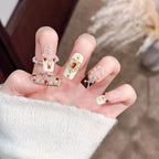 Press-On Nail Set Gemstone Embellished Strong Adhesive & Reusable