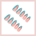 Press-On Nail Set Geometric Accent Easy Application