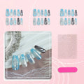 Press-On Nail Set Geometric Cat Eye Easy Application