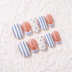 Press-On Nail Set Geometric Design Adhesive Tabs & Glue