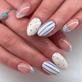 Press-On Nail Set Geometric Design Adhesive Tabs & Glue