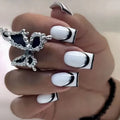 Press-On Nail Set Geometric Design Light Pink 24-Piece