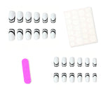 Press-On Nail Set Geometric Design Light Pink 24-Piece