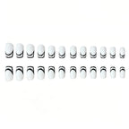 Press-On Nail Set Geometric Design Light Pink 24-Piece