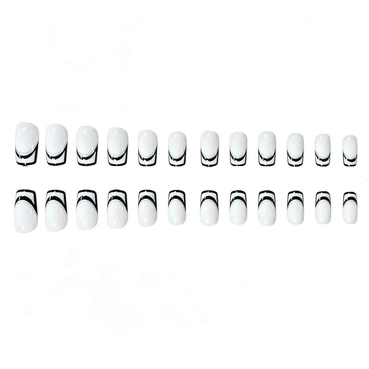 Press-On Nail Set Geometric Design Light Pink 24-Piece