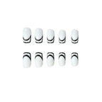 Press-On Nail Set Geometric Design Light Pink 24-Piece