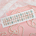 Press-On Nail Set Geometric Design & Multiple Sizes