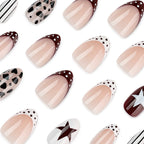 Press-On Nail Set Geometric Designs Glitter & Matte