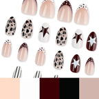 Press-On Nail Set Geometric Designs Glitter & Matte