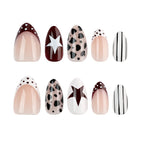 Press-On Nail Set Geometric Designs Glitter & Matte