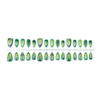 Press-On Nail Set Geometric Metal Accents Handmade & Reusable
