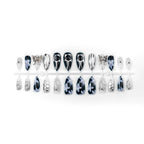 Press-On Nail Set Geometric Metallic Adhesive-Backed