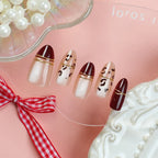 Press-On Nail Set Geometric Metallic Adhesive Tabs
