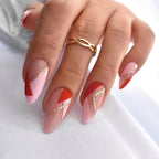 Press-On Nail Set Geometric Metallic Long-Lasting Shine