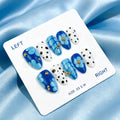 Press-On Nail Set Geometric Patterns Multiple Sizes