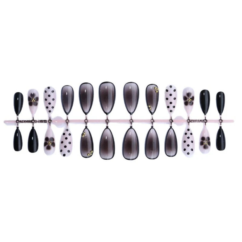 Press-On Nail Set Geometric & Polka Dot Multiple Sizes