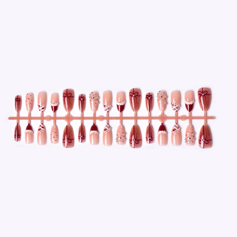 Press-On Nail Set Gift-Themed High-Shine & Reusable