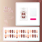 Press-On Nail Set Giraffe Print Glossy Finish