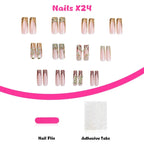 Press-On Nail Set Glamorous 3D Accents & Easy DIY