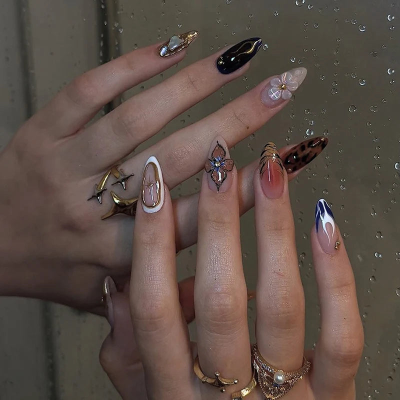 Press-On Nail Set Glamorous Designs & Easy Application