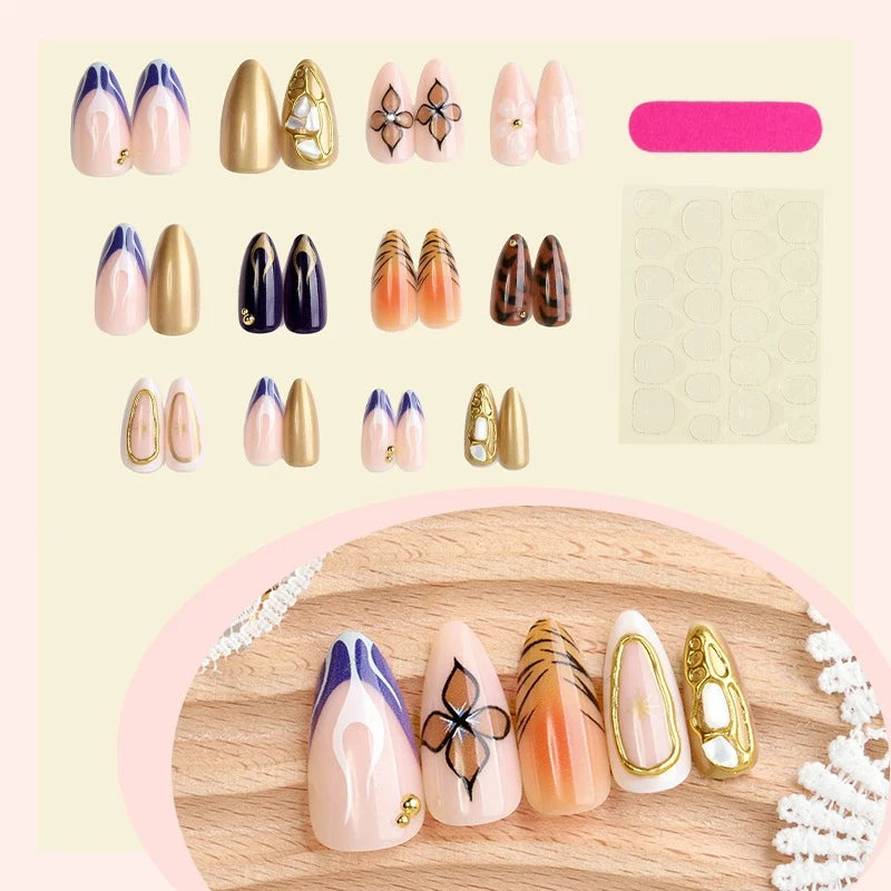 Press-On Nail Set Glamorous Designs & Easy Application