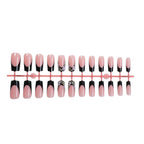 Press-On Nail Set Glamorous Nude & Black Adhesive Included