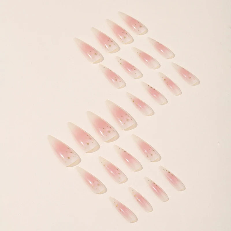 Press-On Nail Set Glitter Accent Easy Application