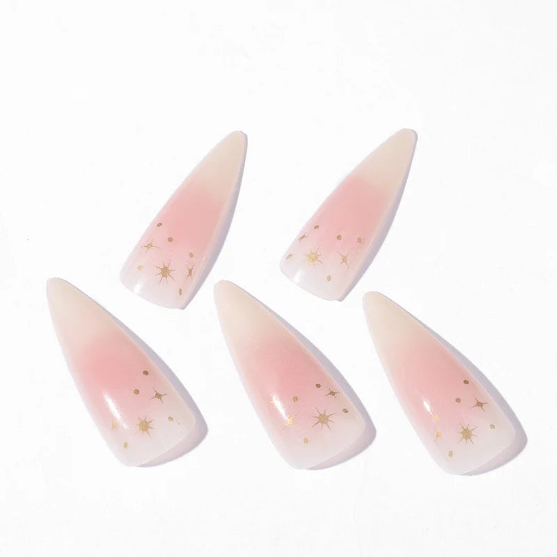 Press-On Nail Set Glitter Accent Easy Application