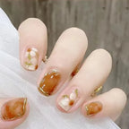 Press-On Nail Set Glitter Accent Easy Application & Reusable