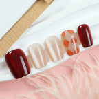 Press-On Nail Set Glitter Accent Easy Application & Reusable