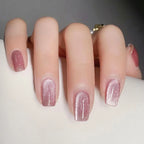 Press-On Nail Set Glitter Accent Easy Application & Reusable