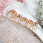 Press-On Nail Set Glitter Accent Easy Application & Reusable