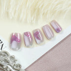 Press-On Nail Set Glitter Accent Easy Application & Reusable