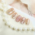 Press-On Nail Set Glitter Accent Easy Application & Reusable