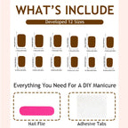 Press-On Nail Set Glitter Accent Easy Application & Reusable