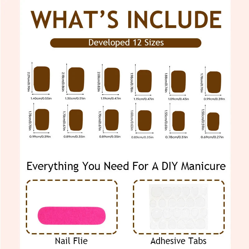 Press-On Nail Set Glitter Accent Easy Application & Reusable