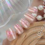 Press-On Nail Set Glitter Accent Easy Application & Reusable