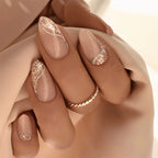 Press-On Nail Set Glitter Accent Peel-And-Stick Multiple Sizes
