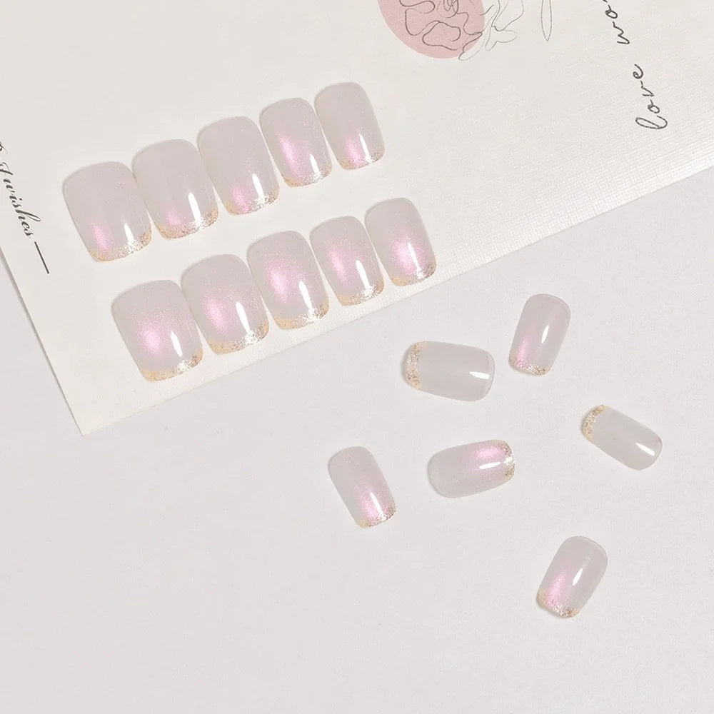 Press-On Nail Set Glitter Accent Self-Adhesive Tabs 24-Piece