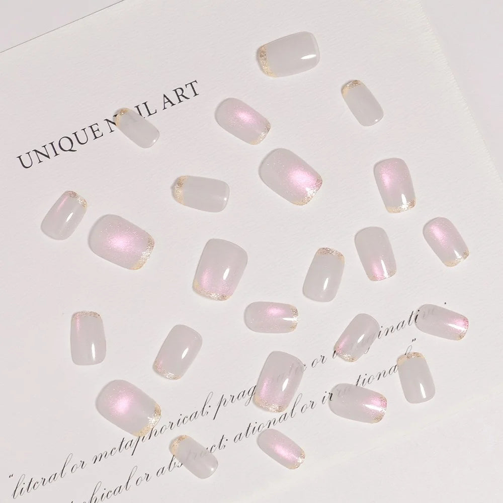 Press-On Nail Set Glitter Accent Self-Adhesive Tabs 24-Piece
