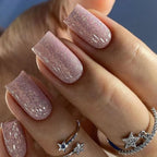 Press-On Nail Set Glitter Acrylic Self-Adhesive Set of 24