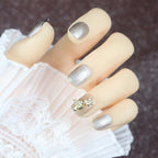 Press-On Nail Set Glitter Butterfly Reusable Set of 24