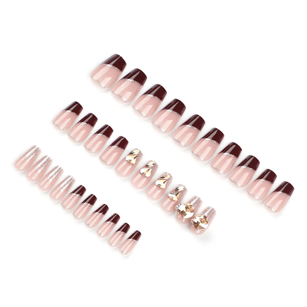 Press-On Nail Set Glitter Embellished Easy Application