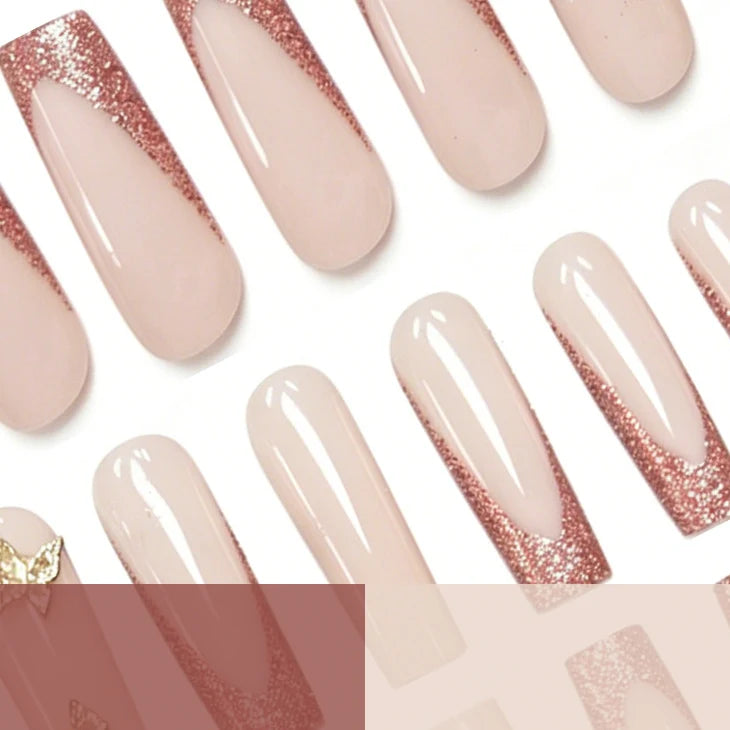 Press-On Nail Set Glitter Finish Comfortable Fit