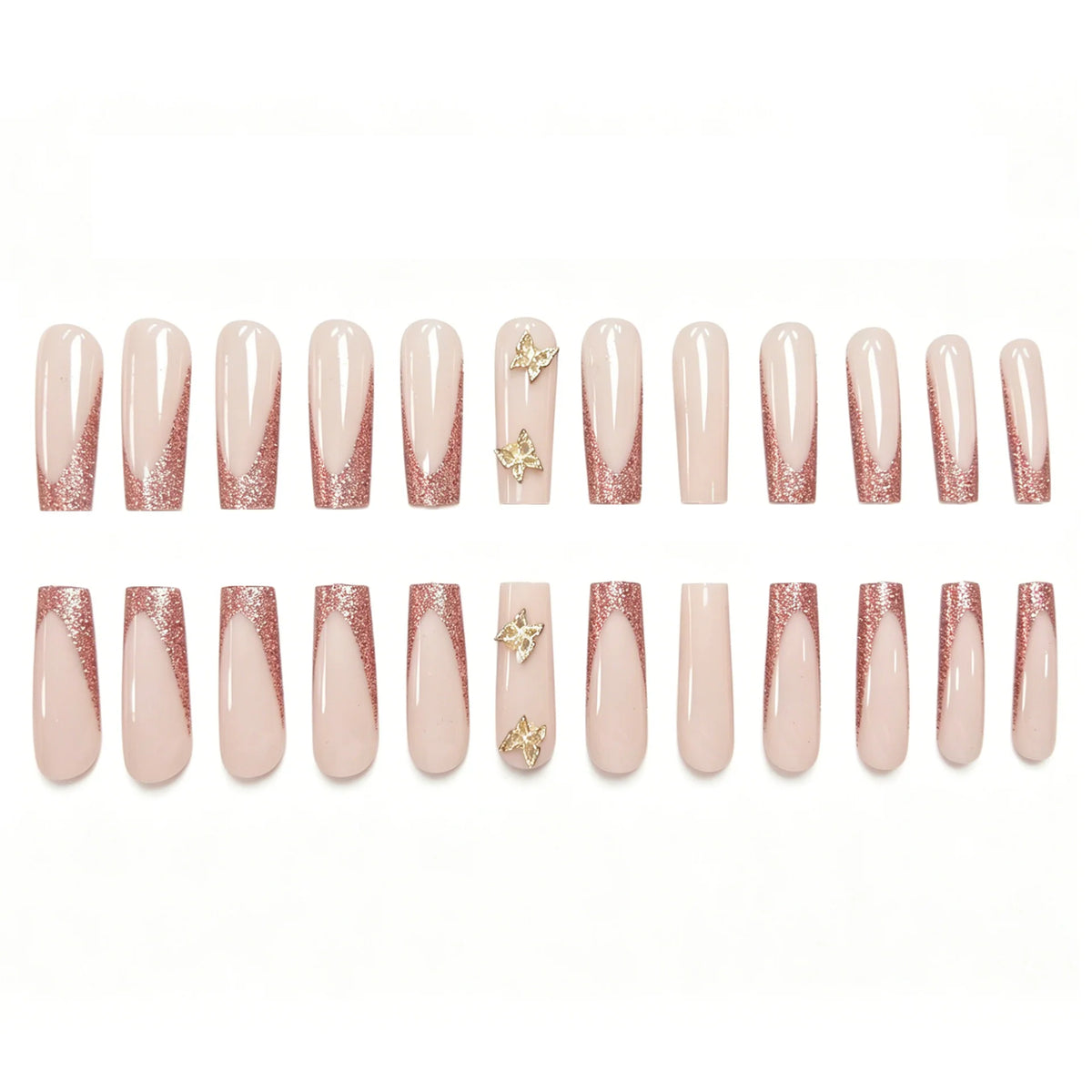 Press-On Nail Set Glitter Finish Comfortable Fit