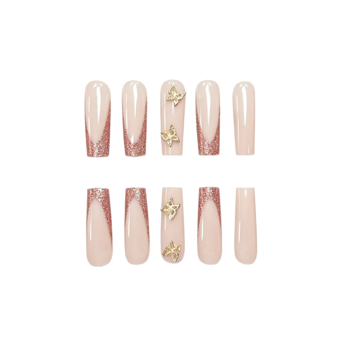 Press-On Nail Set Glitter Finish Comfortable Fit