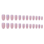 Press-On Nail Set Glitter Finish Glue-On Adhesive