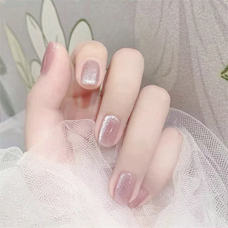 Press-On Nail Set Glitter Finish Peel & Press